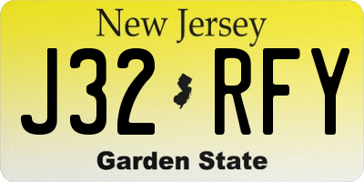 NJ license plate J32RFY