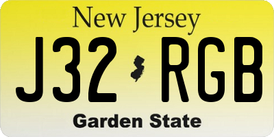 NJ license plate J32RGB