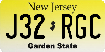 NJ license plate J32RGC