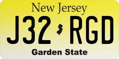 NJ license plate J32RGD