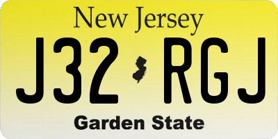 NJ license plate J32RGJ