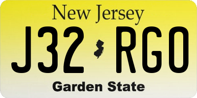 NJ license plate J32RGO