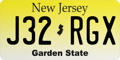 NJ license plate J32RGX