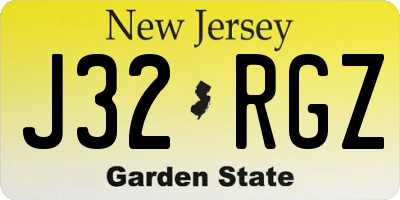 NJ license plate J32RGZ
