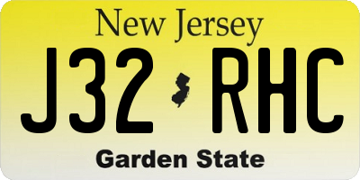 NJ license plate J32RHC