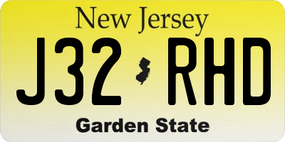 NJ license plate J32RHD