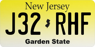 NJ license plate J32RHF