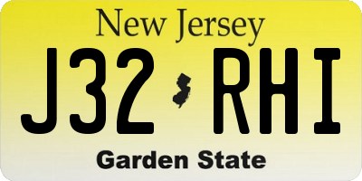 NJ license plate J32RHI