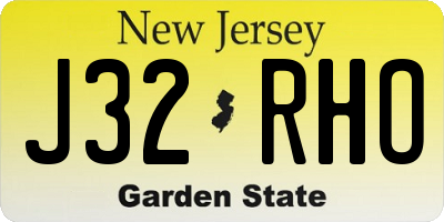 NJ license plate J32RHO