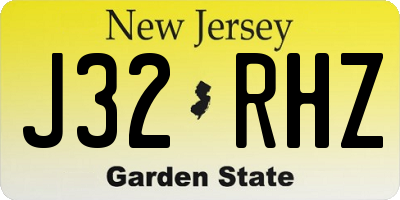 NJ license plate J32RHZ