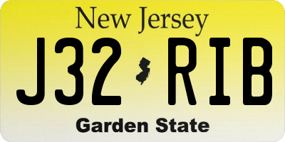 NJ license plate J32RIB