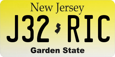 NJ license plate J32RIC