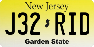 NJ license plate J32RID