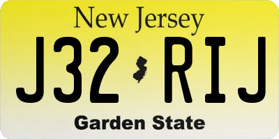 NJ license plate J32RIJ