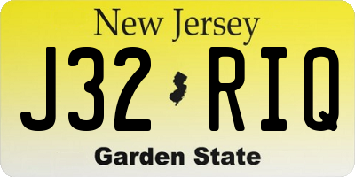 NJ license plate J32RIQ
