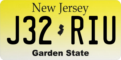 NJ license plate J32RIU