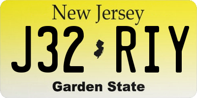 NJ license plate J32RIY