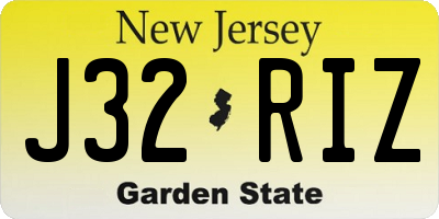 NJ license plate J32RIZ