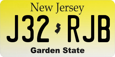NJ license plate J32RJB