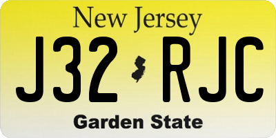 NJ license plate J32RJC