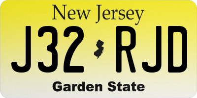 NJ license plate J32RJD