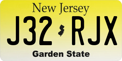 NJ license plate J32RJX