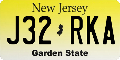NJ license plate J32RKA