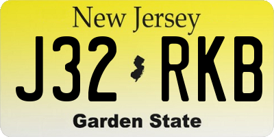 NJ license plate J32RKB