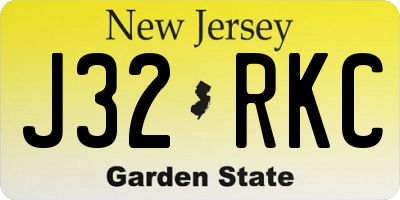 NJ license plate J32RKC