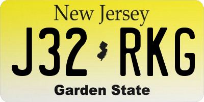 NJ license plate J32RKG