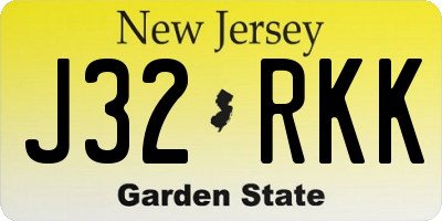 NJ license plate J32RKK