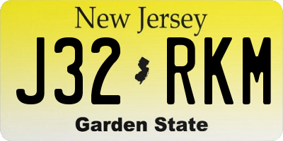 NJ license plate J32RKM