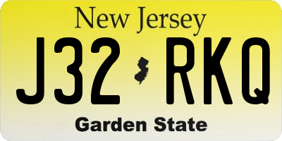 NJ license plate J32RKQ