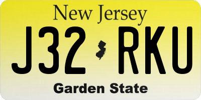 NJ license plate J32RKU