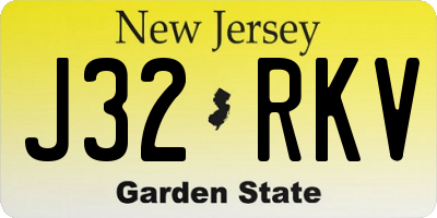 NJ license plate J32RKV