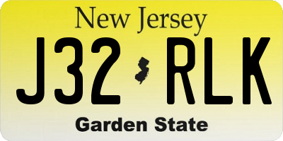 NJ license plate J32RLK