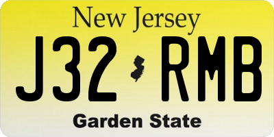 NJ license plate J32RMB