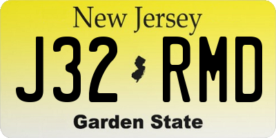 NJ license plate J32RMD