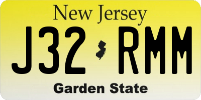 NJ license plate J32RMM