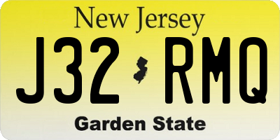 NJ license plate J32RMQ