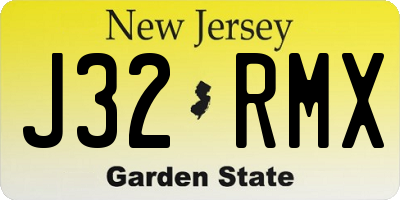 NJ license plate J32RMX
