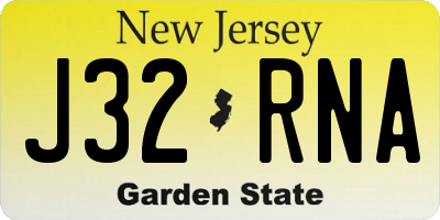 NJ license plate J32RNA