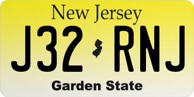 NJ license plate J32RNJ