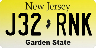 NJ license plate J32RNK