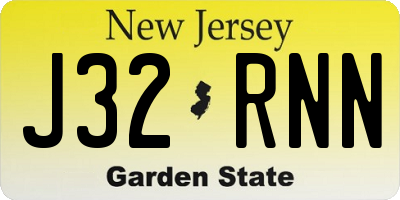 NJ license plate J32RNN