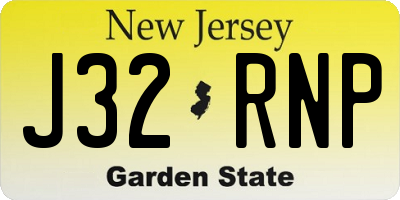 NJ license plate J32RNP