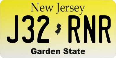 NJ license plate J32RNR