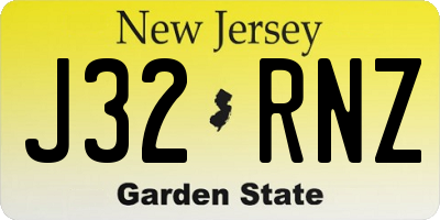 NJ license plate J32RNZ
