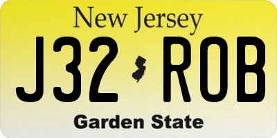NJ license plate J32ROB