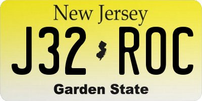 NJ license plate J32ROC